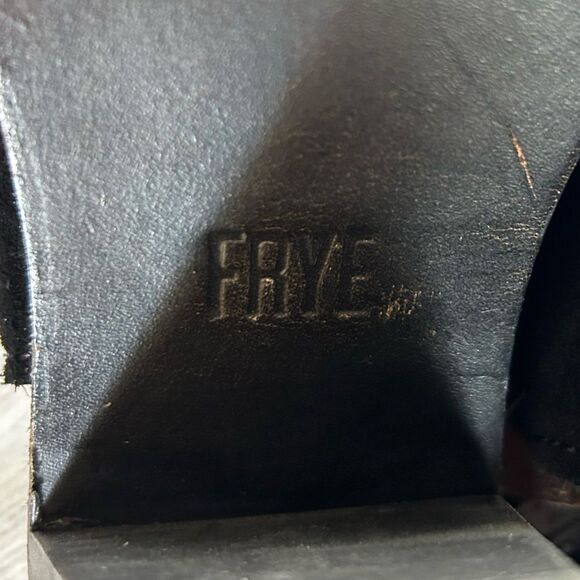 Frye Courtney Slingback black peep toe heeled sandals size 8 B - Picture 6 of 12